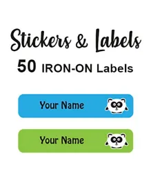 Ladybug Labels Personalised Name Iron-On Labels Panda - Pack of 50