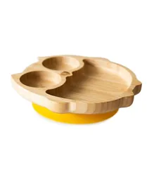 Eco Rascals Bamboo Owl Suction Plate - Yellow