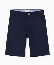 Zippy Button Closure Shorts - Dark Blue