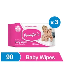 Jennifer's Baby Wipes Pack of 3 - 90 Pieces