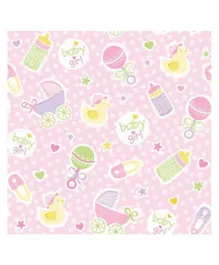 Party Centre Baby Girl Pink Jumbo Gift Wrap - Pink