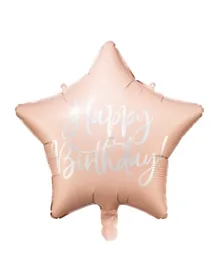 PartyDeco Happy Birthday Foil Balloon - Powder Pink
