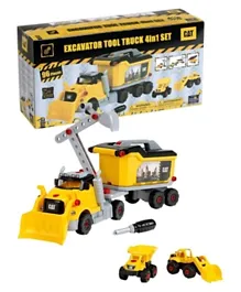 Cat Toys Excavator Tool Truck 4 In 1 Set - 96 Pieces
