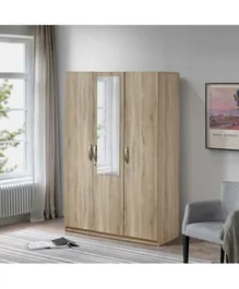 HomeBox Kulltorp Plus Contemporary 3-Door Mirrored Wardrobe with Adjustable Shelves