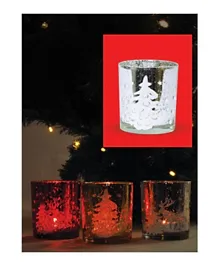 Christmas Magic 2 Tealight Candle Holders - Red