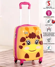 Babyhug Kid's Trolley Bag Giraffe Print Yellow - 18 Inches