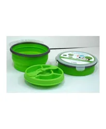 good2go Round Storage Container with Compartments Green - 1.8L