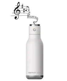 زجاجة ماء لاسلكية مزدوجة الجدار معزولة من الستل ستيل مع غطاء مكبر صوت من اسوبو، لون أبيض، سعة 500 مل