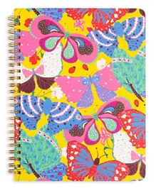 Ban.do Rough Draft Mini Notebook Berry Butterfly Yellow - 160 Pages