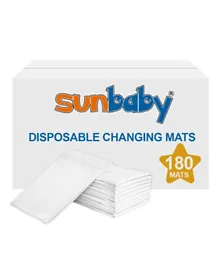 Sunbaby Disposable Changing Mats Pack of 180 - White