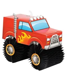 Creative Converting Monster Truck Rally Honeycomb Centerpiece 3D - Red