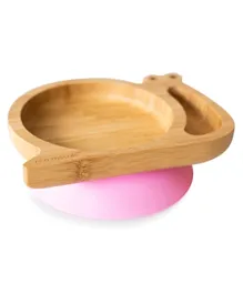 Eco Rascals Bamboo Snail Plate - Pink & Brown