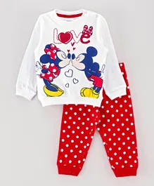 Disney Mickey Minnie Pajamas Set - White