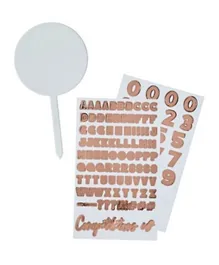 Hootyballoo Personalize Acrylic Cake Topper & 2 Rose Gold Sticker Sheets