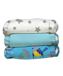 Charlie Banana 3 Diapers 6 Inserts Little Twitter II One Size Hybrid AIO - Multicolour