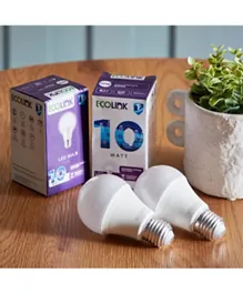 HomeBox Ecolink 10W E27 Day Light LED Bulb -  2 Pieces