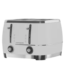 Beko Cosmopolis  Chrome Teal Design Extra Wide Slot 4-Slice Toaster 1800W TAM8402CR - Retro White