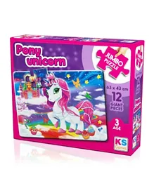 KS Games Jumbo Puzzle Pony Unicorn - 12 Pieces