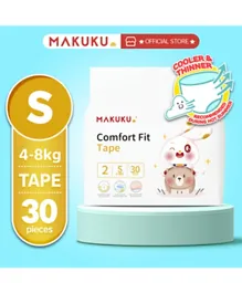 MAKUKU Comfort Fit Tape Diapers Size 2 Small - 30 Pieces