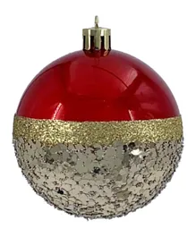 Party Magic Christmas Designer Baubles Red & Gold - 6 Pieces