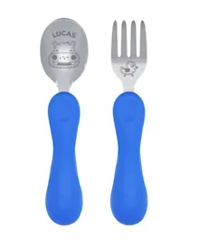 Marcus & Marcus Easy Grip Spoon & Fork Set - Blue
