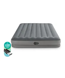 Intex Queen Dura Beam Airbed With Built In Electric Pump - Grey