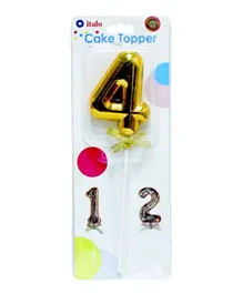 Italo Creative Gold Cake Topper - Number 4