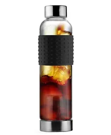 Asobu Ice Tea and Coffee Infuser Glass Water Bottle To Go for Cold Brew Black - 400 ml