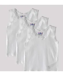 Smart Baby 3 Pack Sleeveless Vests - White