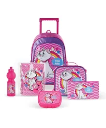 Disney Marie You Are Pawsome 6-In-1 Trolley Backpack Set