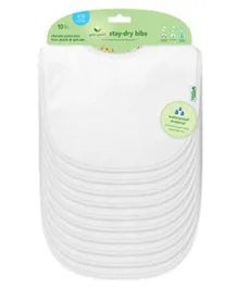 Green Sprouts Organic Cotton Muslin Bibs Pack of 10 - White Set