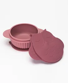 InnoGio GIO Owl Infant and Toddler Bowl with Lid- Pink