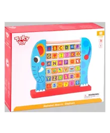 Tooky Toy Wooden Alphabet Abacus Elephant - Multi Color