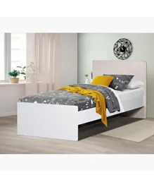 HomeBox Vanilla Single Bed for Kids - Engineered Wood, 194x90x100cm, Sturdy & Safe with Bedboard Support System