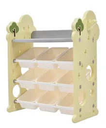 Little Angel Kid Toys Organizer Cabinet With Bins & Hook - Yellow