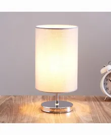 مصباح طاولة مصنوع من القماش هوم بوكس بي-غلين - 13×26 سم - كروم