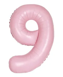 Unique Lovely Number 9 Foil Balloon - Matte Pink