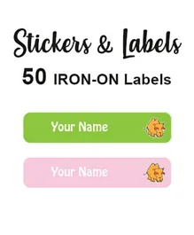 Ladybug Labels Personalised Name Iron-On Labels Camel Girl - Pack of 50