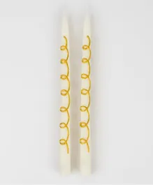 Meri Meri Gold Swirl Taper Candles - 2 Pieces