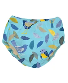 Charlie Banana 2 in 1 Swim Diaper & Training Pants Twitter Birds Extra Large  - Blue