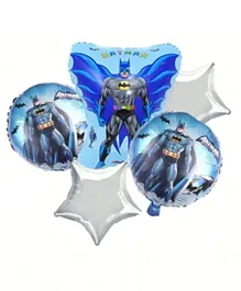 Highlands Batman Foil Balloons for Batman Theme Birthday Party Decorations - Pack of 5