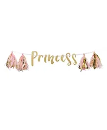 Creative Converting Princess Glitter Banner Pack of 1 - Pink