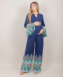 Oh9shop Isla Top and Pants Co-ords Set - Blue