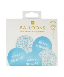 Talking Tables Blue Happy Birthday Confetti Balloons - Pack of 5