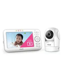 Vtech 5 Digital Video Baby Monitor with Pan & Tilt Camera Full Color & Automatic Night Vision - White