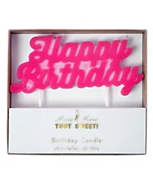 Meri Meri  Happy Birthday Candle - Pink