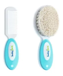 Babyjem Brush Comb Set with Natural Bristle - Blue