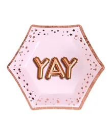 Neviti Glitz & Glamour Pink & Rose Gold Yay Plate - Small