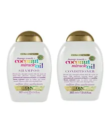 OGX Coconut Miracle Oil Shampoo + Conditioner Combo - 385mL (Each)
