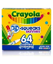 Crayola Washable Pip Squeaks Skinnies Markers Multicolor - Pack of 64